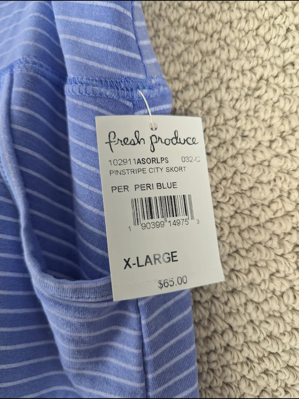 fresh produce Lavender Striped A-Line City Skort Size XL New